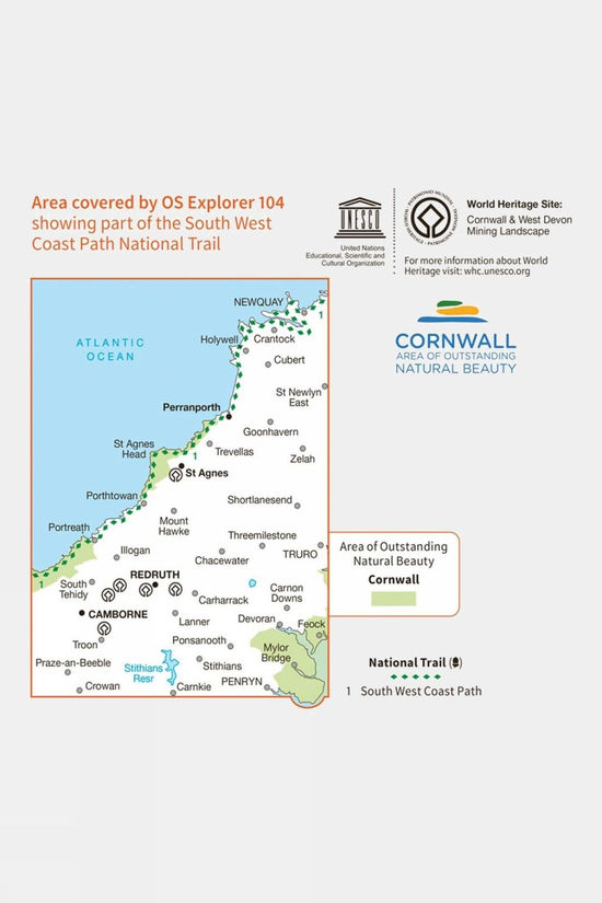 Active Explorer Map 104 Redruth And St Agnes