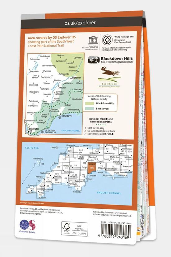 Active Explorer Map 115 Exmouth And Sidmouth