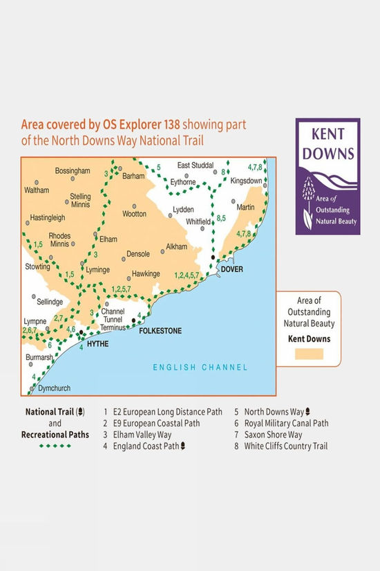 Active Explorer Map 138 Dover Folkestone And Hythe