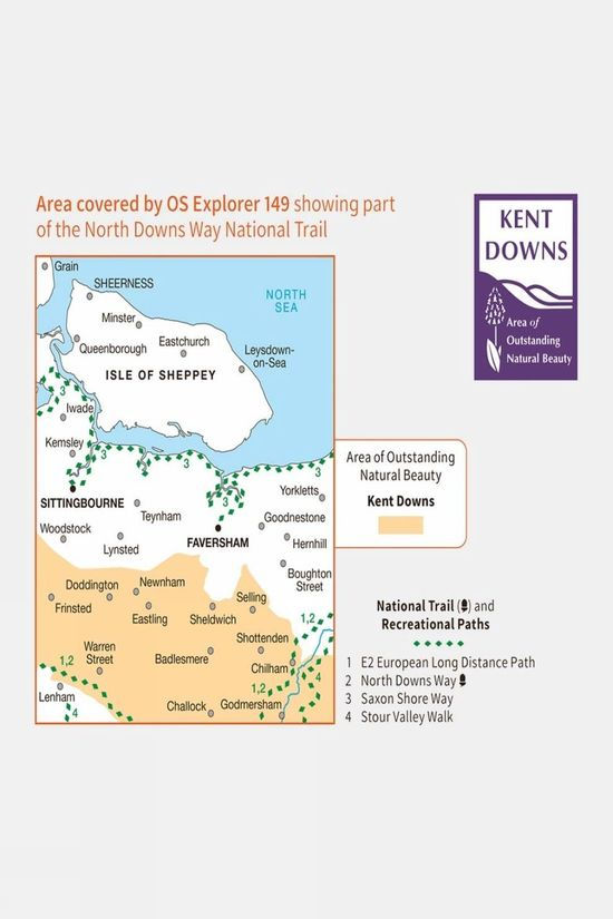 Active Explorer Map 149 Sittingbourne And Faversham