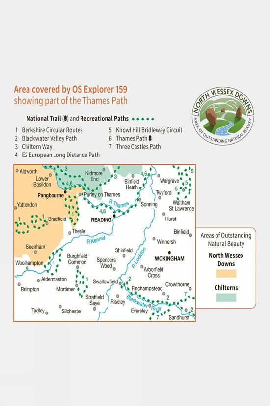 Active Explorer Map 159 Reading Wokingham And Pangbourne