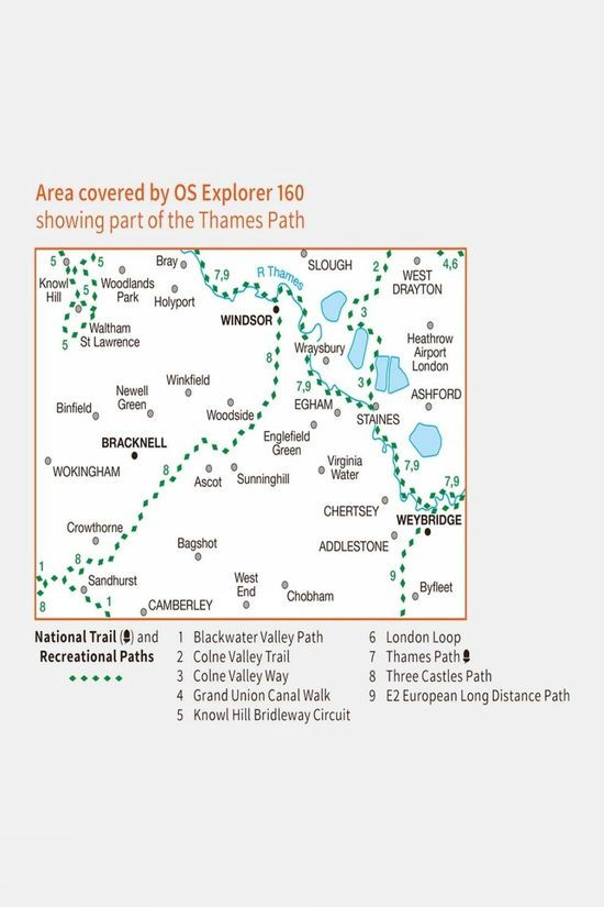 Active Explorer Map 160 Windsor Weybridge And Bracknell