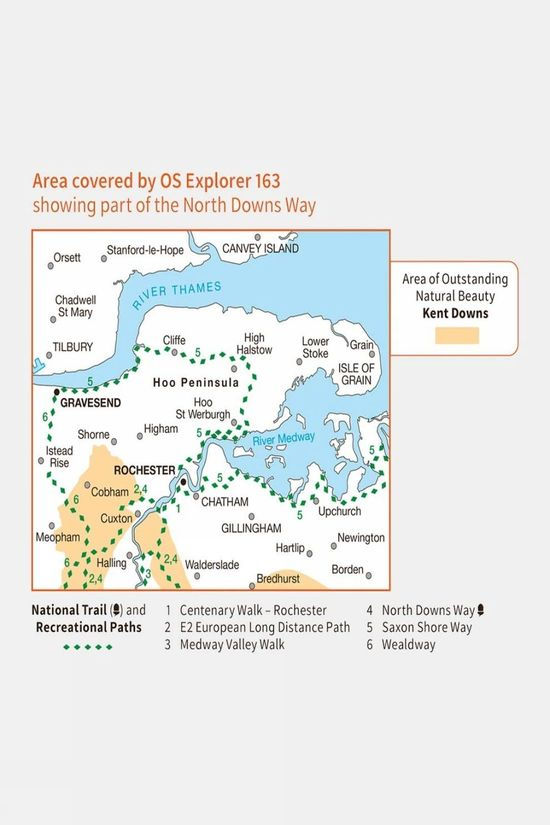 Active Explorer Map 163 Gravesend And Rochester