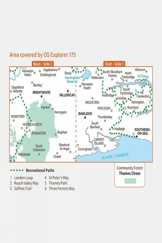 Active Explorer Map 175 Southend-on-Sea And Basildon