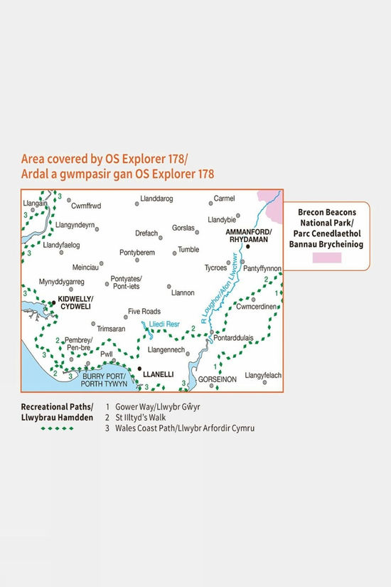 Active Explorer Map 178 Llanelli And Ammanford