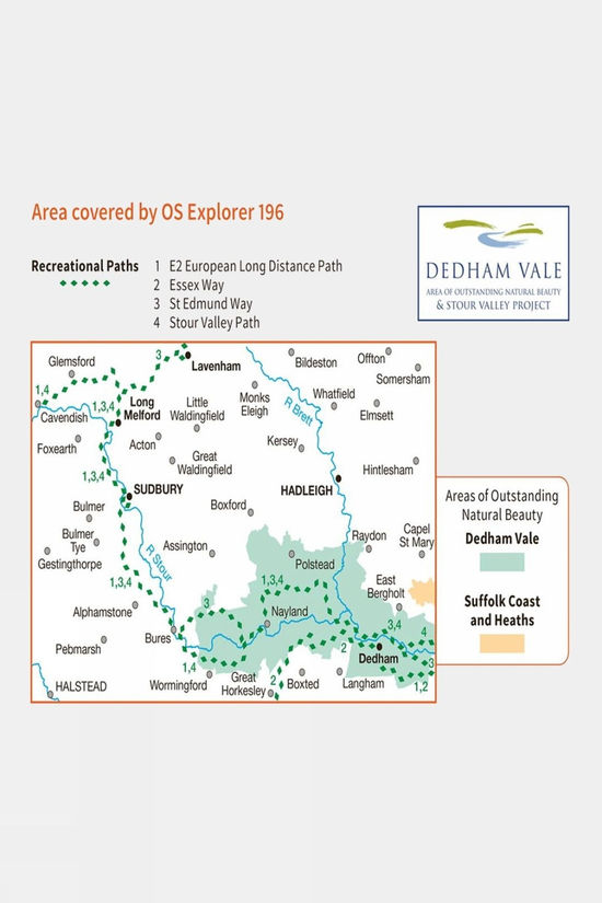 Active Explorer Map 196 Sudbury Hadleigh And Dedham Vale