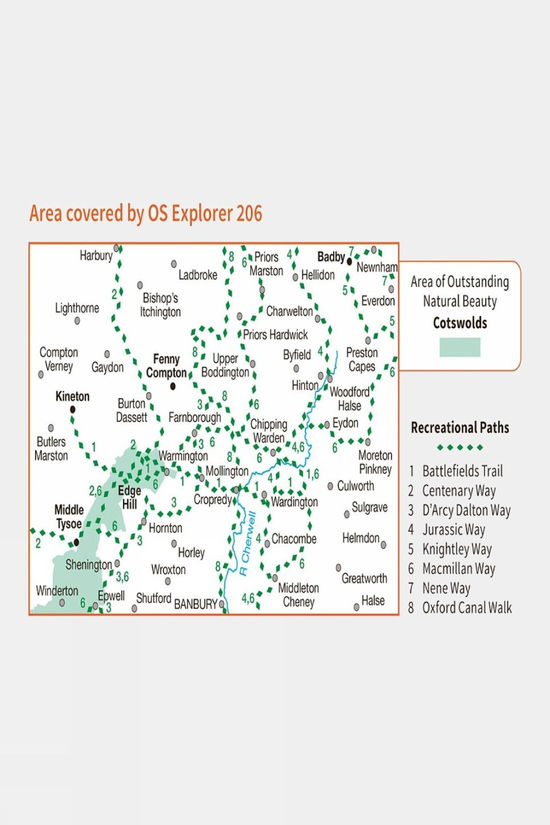 Active Explorer Map 206 Edge Hill And Fenny Compton