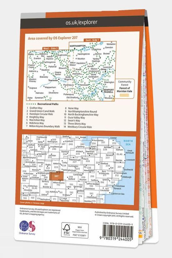 Active Explorer Map 207 Newport Pagnell And Northampton South