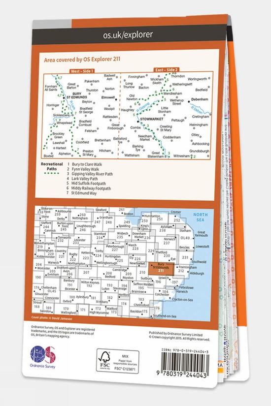 Active Explorer Map 211 Bury St Edmunds And Stowmarket