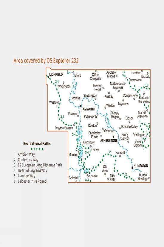 Active Explorer Map 232 Nuneaton And Tamworth