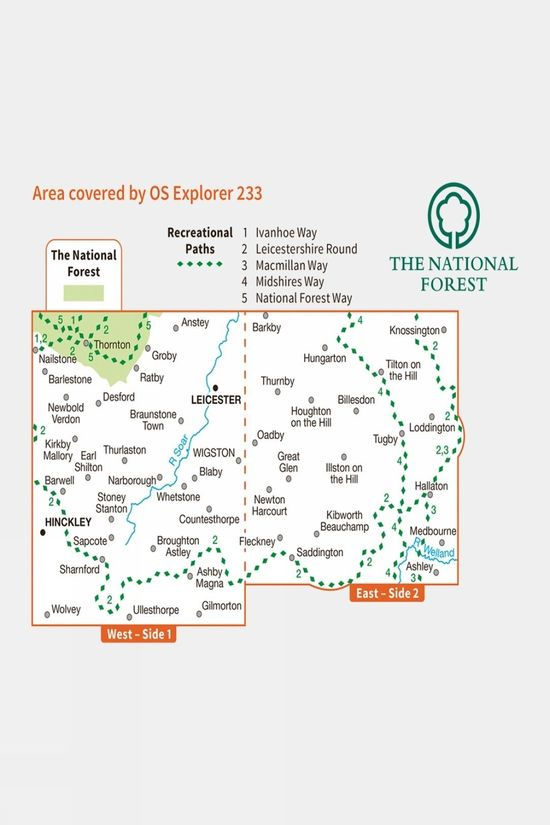 Active Explorer Map 233 Leicester And Hinckley
