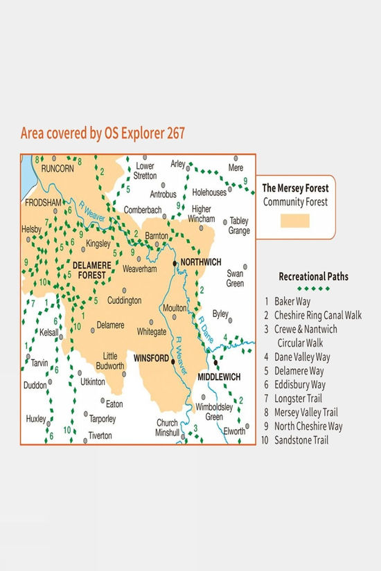 Active Explorer Map 267 Northwich And Delamere Forest
