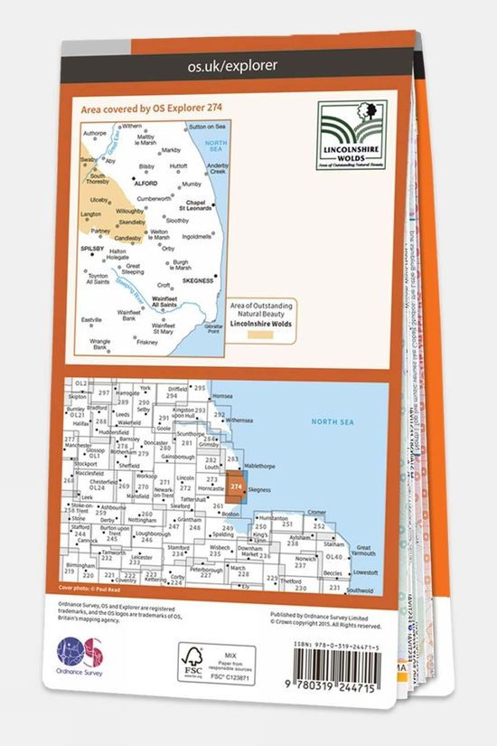 Active Explorer Map 274 Skegness Alford And Spilsby