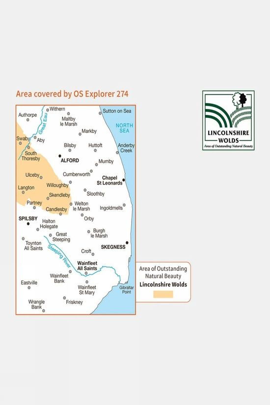 Active Explorer Map 274 Skegness Alford And Spilsby