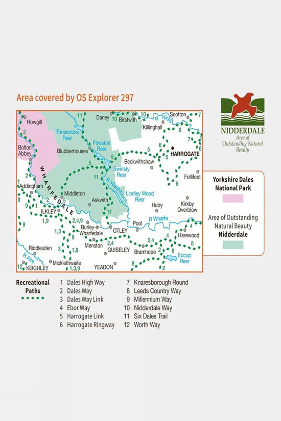 Active Explorer Map 297 Lower Wharfedale And Washburn Valley