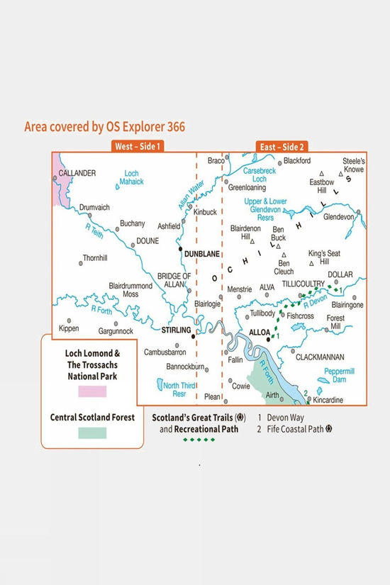 Active Explorer Map 366 Stirling And Ochil Hills West