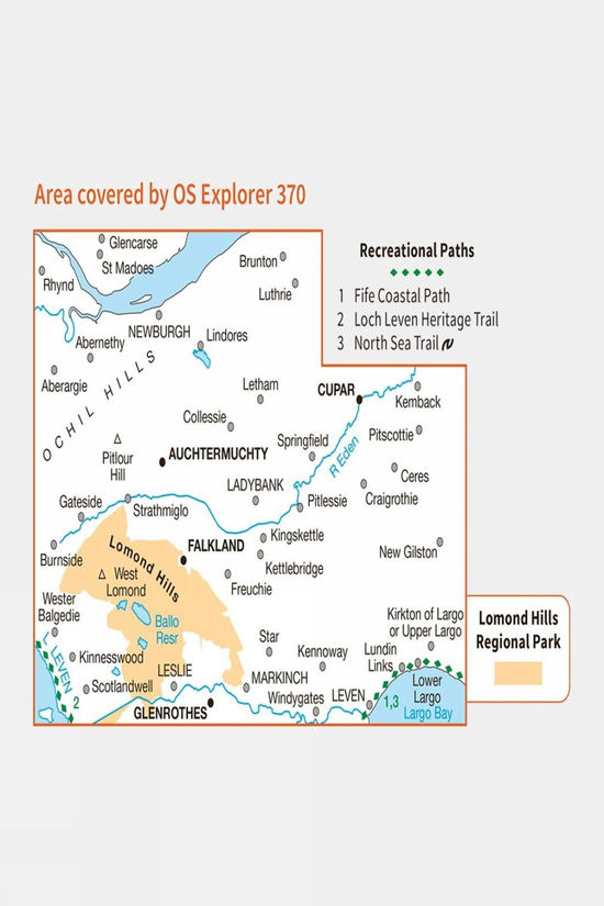 Active Explorer Map 370 Glenrothes North Falkland And Lomond Hills