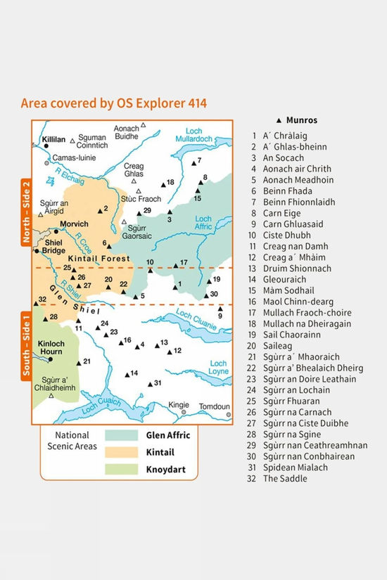 Active Explorer Map 414 Glen Shiel And Kintail Forest