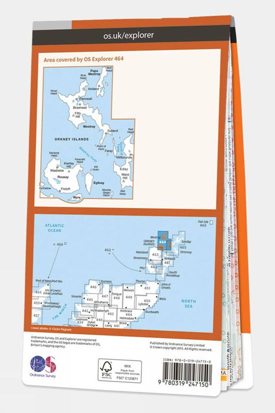 Active Explorer Map 464 Orkney - Westray Papa Westray Rousay Egilsay And Wyre