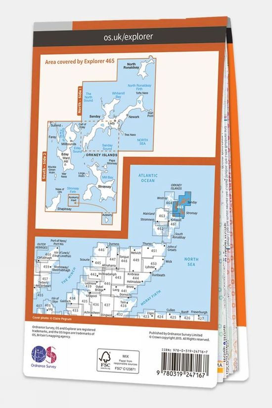 Active Explorer Map 465 Orkney - Sanday Eday North Ronaldsay And Stronsay