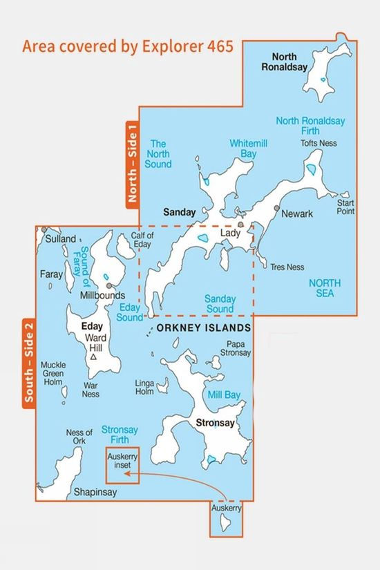 Active Explorer Map 465 Orkney - Sanday Eday North Ronaldsay And Stronsay
