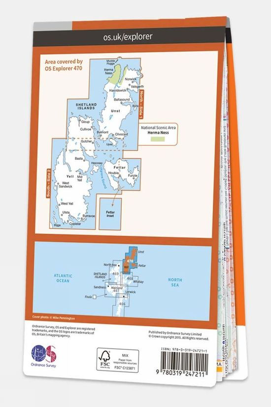 Active Explorer Map 470 Shetland - Unst Yell And Fetlar
