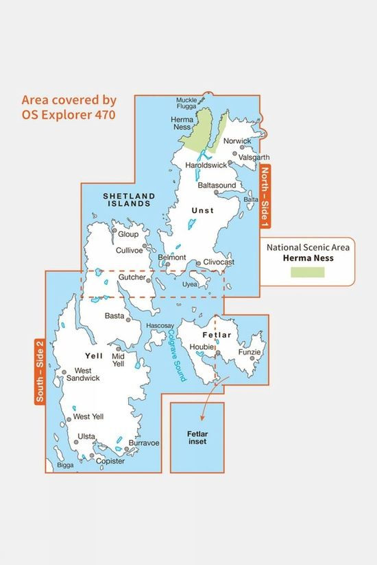 Active Explorer Map 470 Shetland - Unst Yell And Fetlar