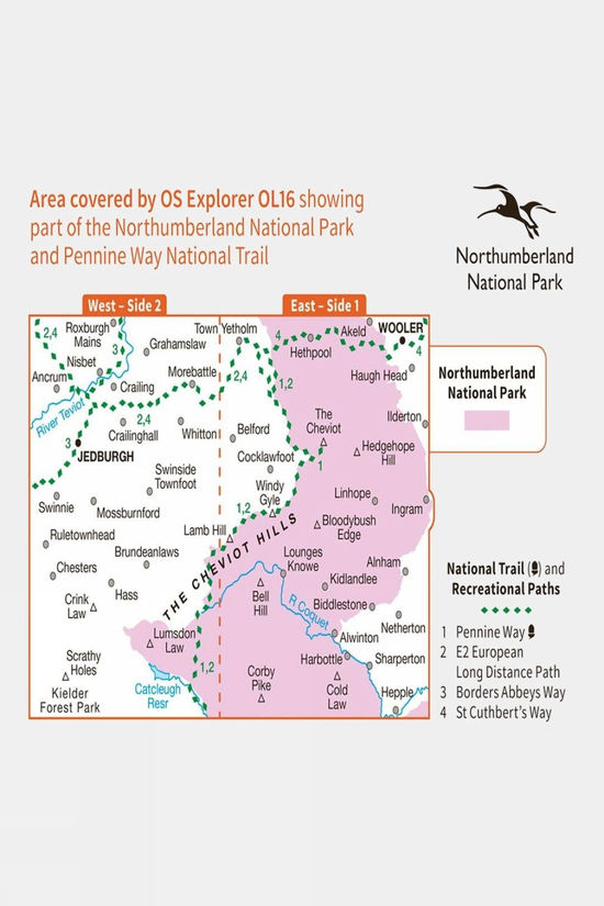 Active Explorer Map OL16 The Cheviot Hills