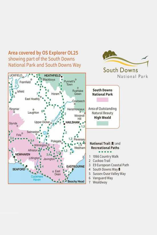 Active Explorer Map OL25 Eastbourne And Beachy Head