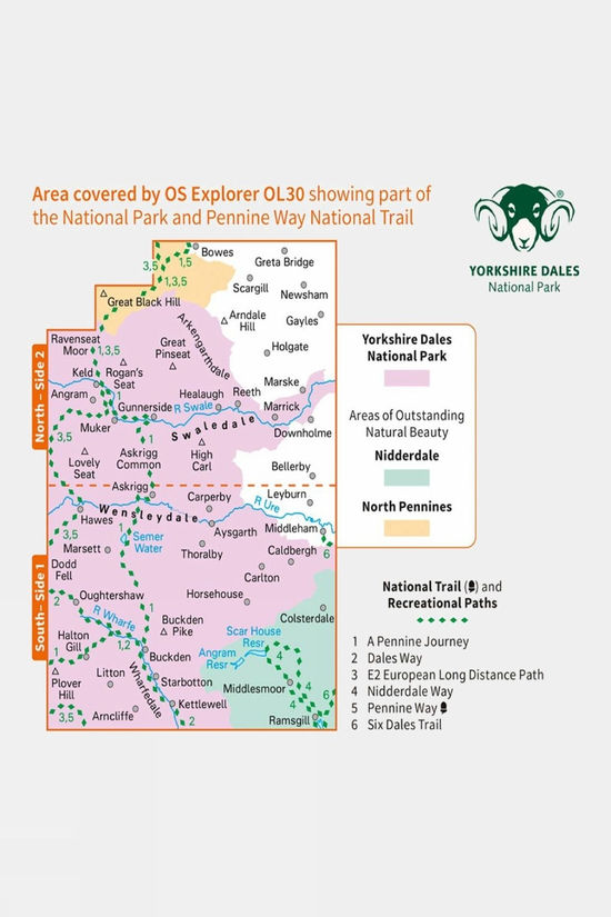 Active Explorer Map OL30 Yorkshire Dales - North And Central Area