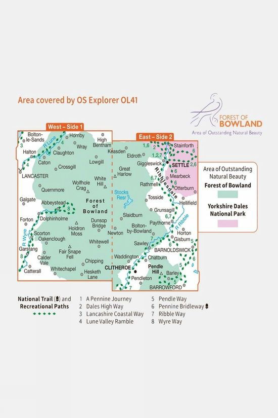 Active Explorer Map OL41 Forest Of Bowland And Ribblesdale