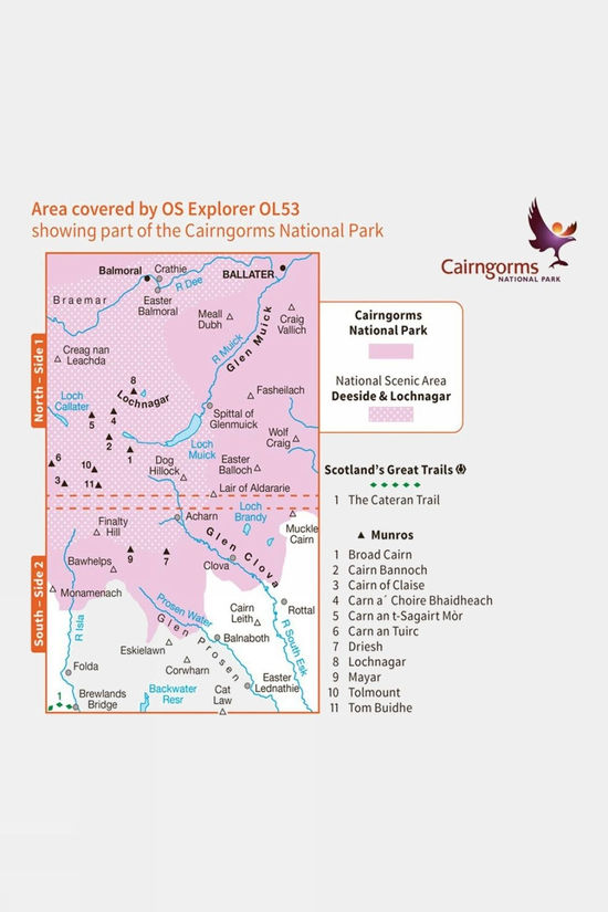 Active Explorer Map OL53 Lochnagar Glen Muick And Glen Clova