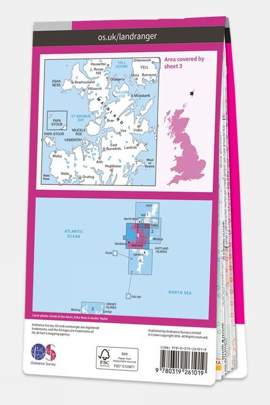 Active Landranger Map 03 Shetland - North Mainland