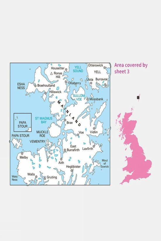 Active Landranger Map 03 Shetland - North Mainland
