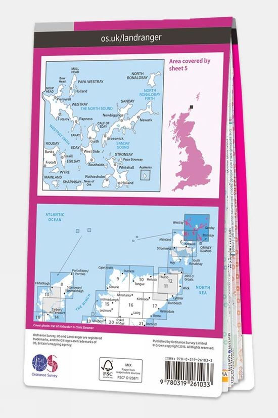 Active Landranger Map 05 Orkney - Northern Isles