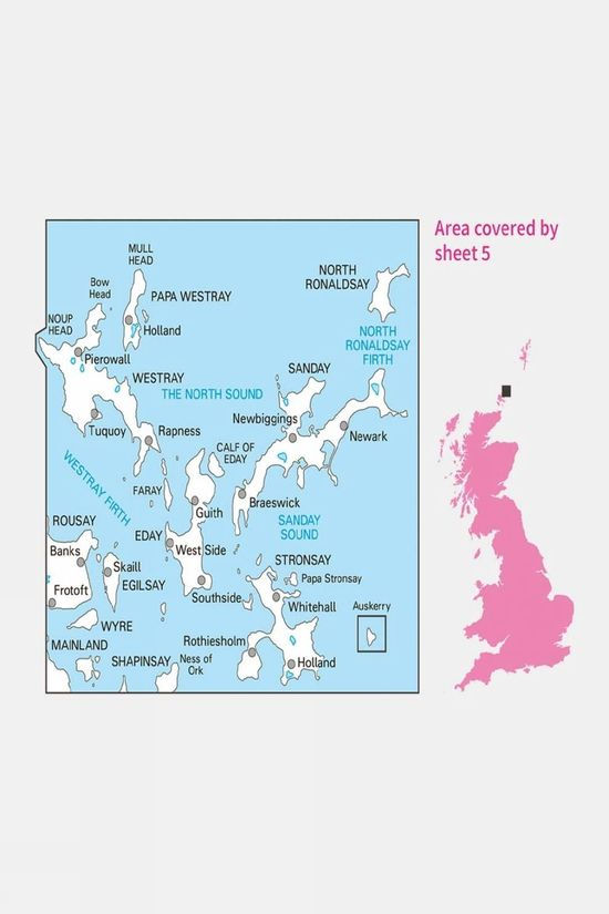 Active Landranger Map 05 Orkney - Northern Isles
