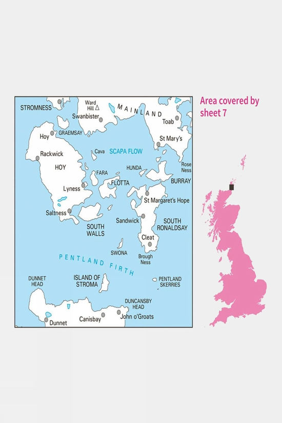 Active Landranger Map 07 Orkney - Southern Isles