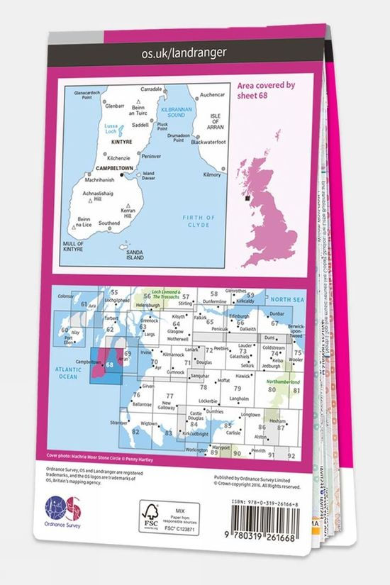 Active Landranger Map 68 South Kintyre And Campbeltown