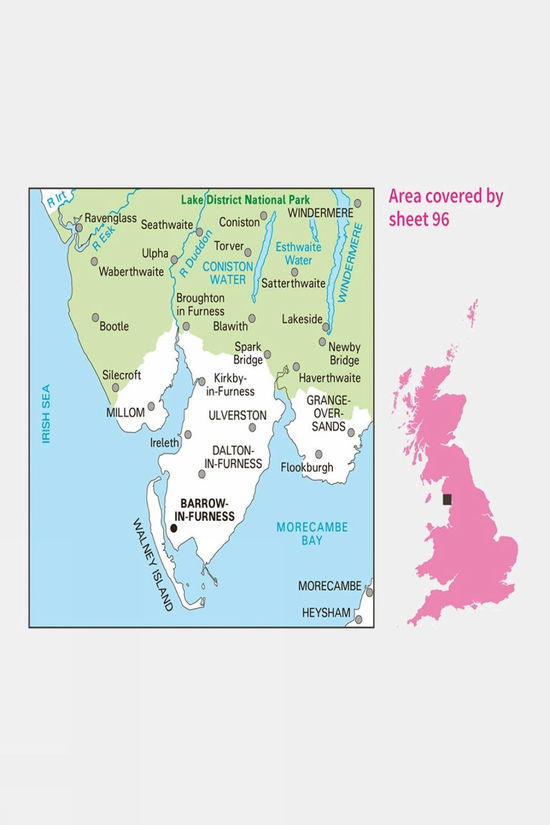 Active Landranger Map 96 Barrow-in-Furness And South Lakeland