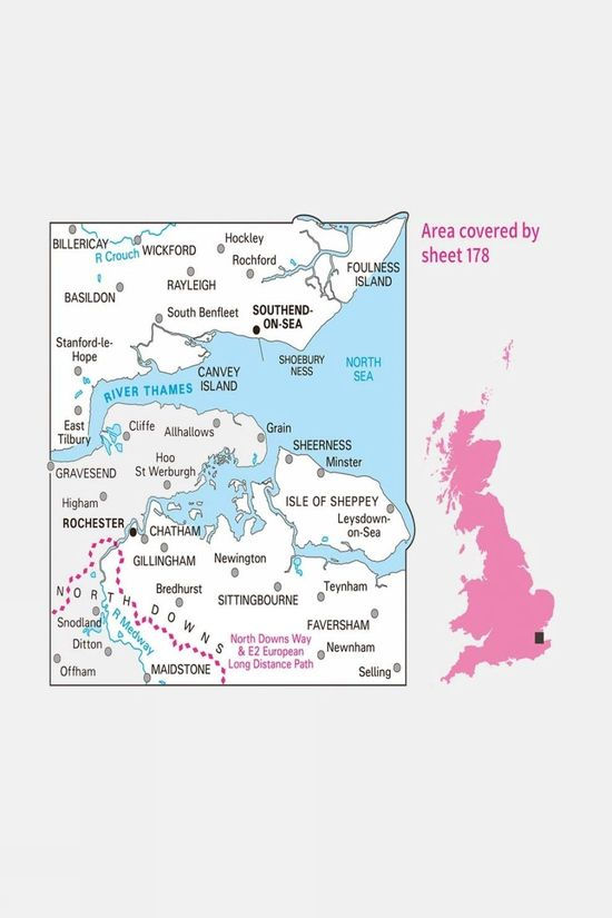Active Landranger Map 178 Thames Estuary