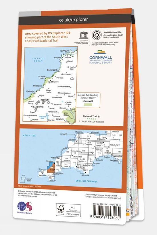 Explorer Map 104 Redruth And St Agnes