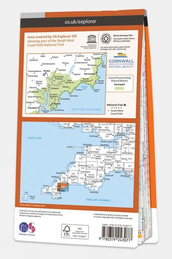 Explorer Map 105 Falmouth And Mevagissey