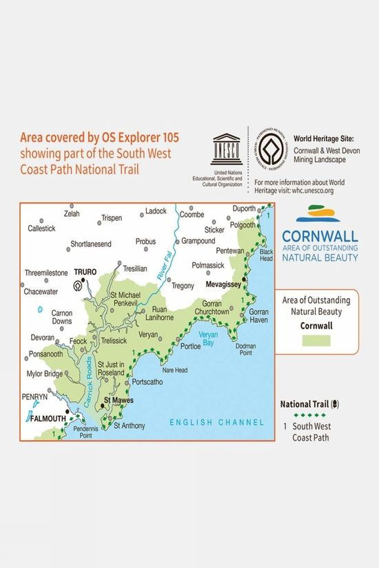 Explorer Map 105 Falmouth And Mevagissey