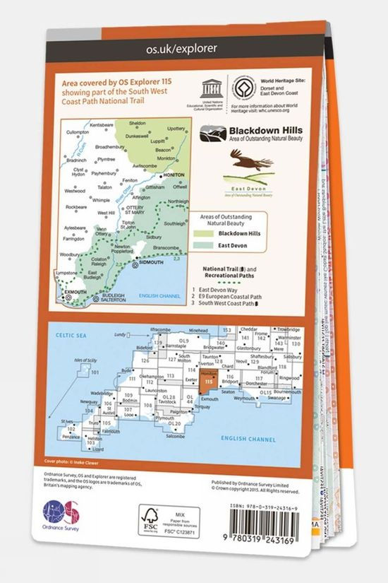 Explorer Map 115 Exmouth And Sidmouth