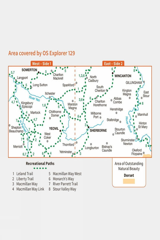 Explorer Map 129 Yeovil And Sherborne