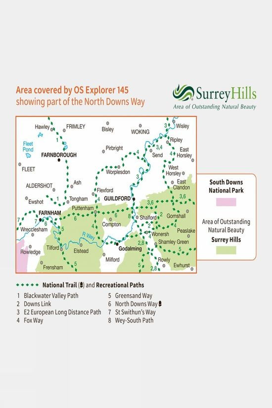 Explorer Map 145 Guildford And Farnham