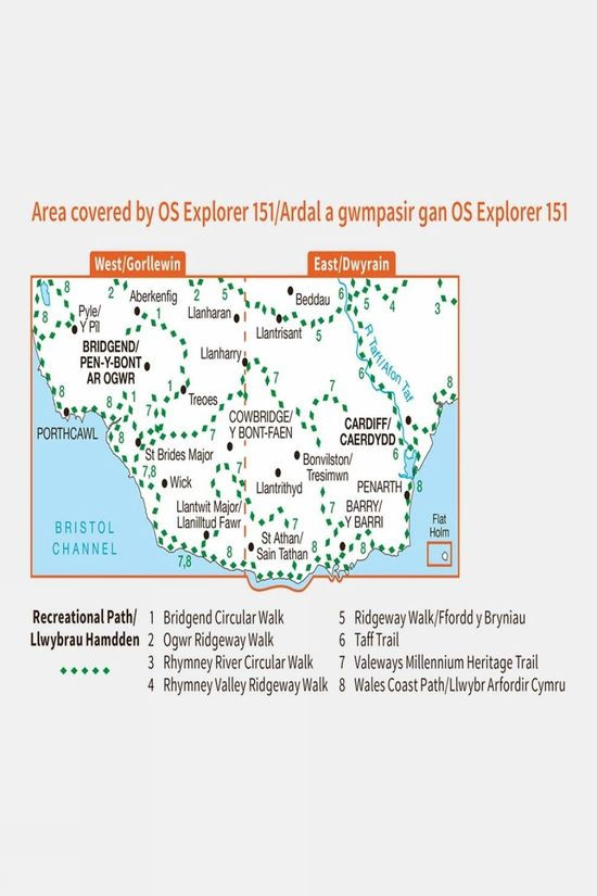 Explorer Map 151 Cardiff And Bridgend