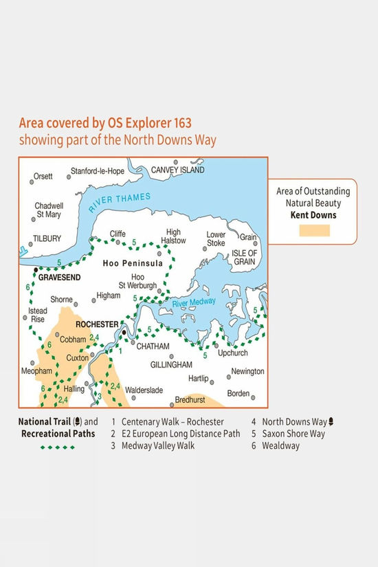 Explorer Map 163 Gravesend And Rochester