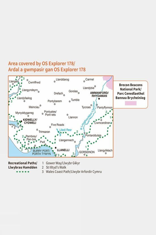 Explorer Map 178 Llanelli And Ammanford