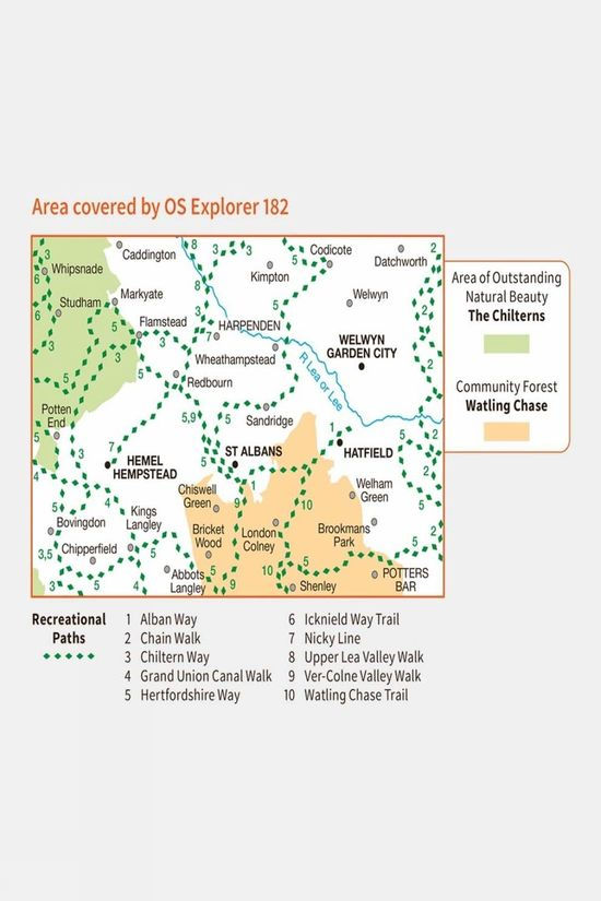 Explorer Map 182 St Albans And Hatfield